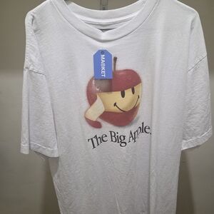 White T-Shirt with The Big Apple Graphic